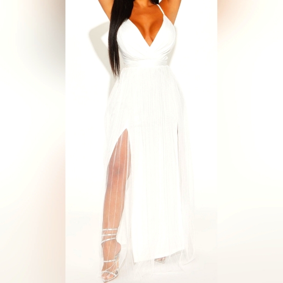 White long dress tulle size Small - Picture 1 of 5